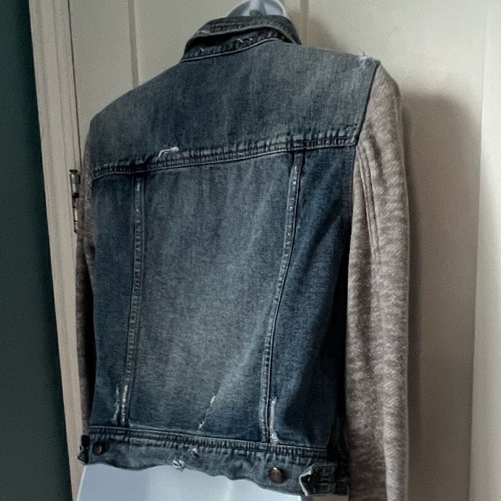 Free People Sweatshirt Knit Jean Distressed Streetwear  Fall Jacket Size S - Picture 4 of 10